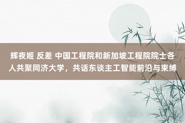 辉夜姬 反差 中国工程院和新加坡工程院院士各人共聚同济大学，共话东谈主工智能前沿与束缚